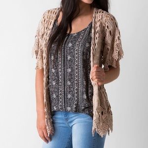 ✨CLEARANCE✨ppla Crochet Open Front Cardigan size S
